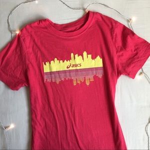 Small ASICS Red Shirt Sleeve Shirt